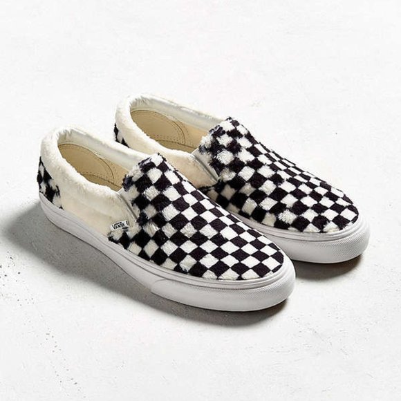 fuzzy checkerboard vans